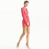 R154-2 Women Bonded lace long sleeves party romper