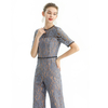 R163 Women All-over lace short sleeves party jumpsuit