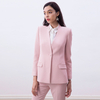 J249 Women Waffle texture V-neck tailored-cut single-breasted jacket