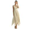 D205 Metallic Chiffon Sunburst Pleated Midi Evening Dress