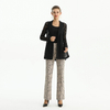 J214 Solid Floral Lace Double Breast Evening Blazer