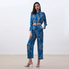 P266 Women Floral print fit and flare boot-cut ankle-length pants