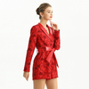 R154-1 Women All-over cut out embroidery long sleeves party romper