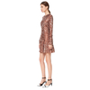 D023 Women Animal print round neck long sleeves flared mini day dress
