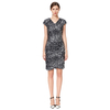 D019 Women Animal print V neck cap sleeves fitted mini day dress