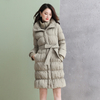 C107 Women winter memory twill zip-up hooded duck down padded coat